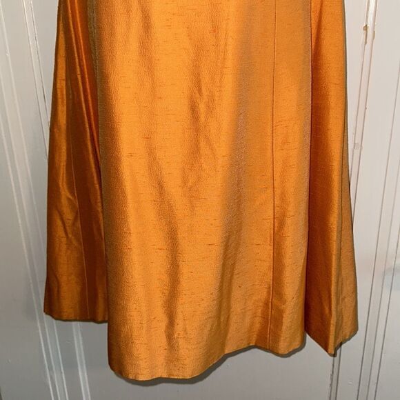 Vintage 60s orange sleeveless  pearl & sequined V neckline short dressy dress - Picture 4 of 8
